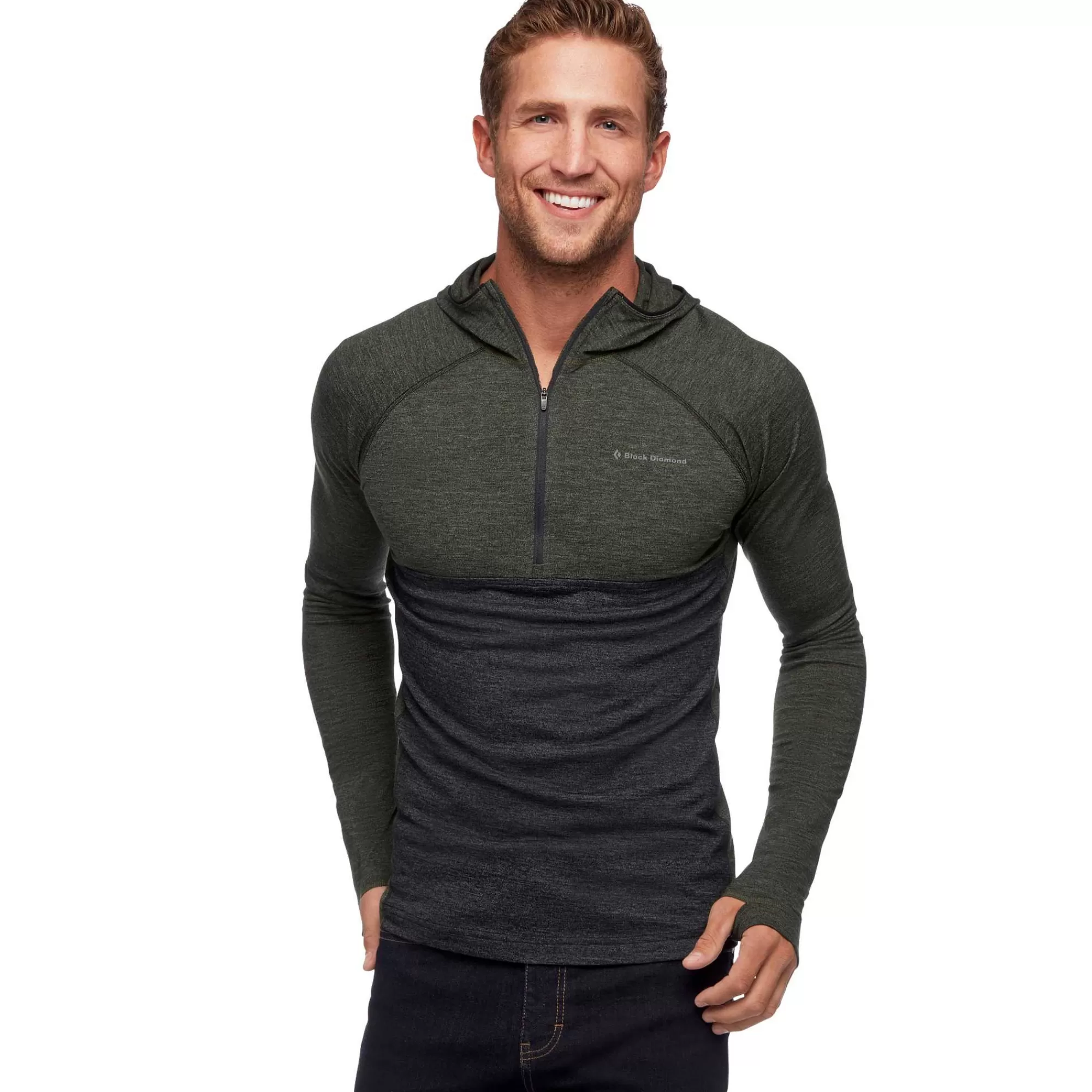 Herren Black Diamond Men's Solution 150 Merino Baselayer Crew Half Zip Hoody