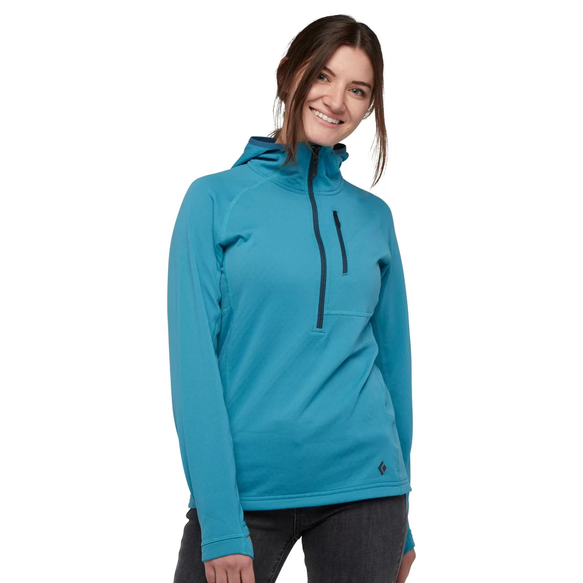 Damen Black Diamond Women's Coefficient Quarter Zip Fleece Hoody