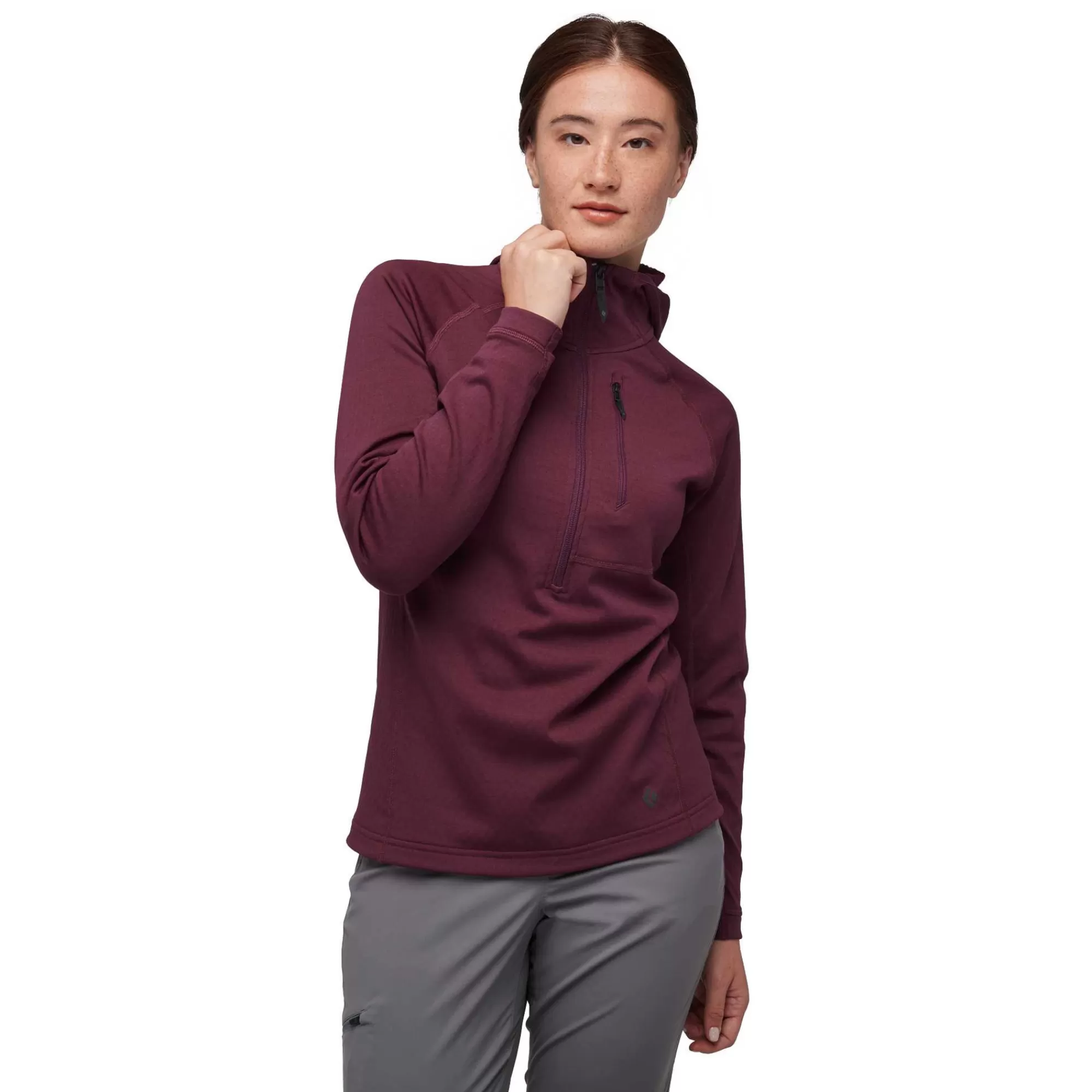 Damen Black Diamond Women's Coefficient Quarter Zip Fleece Hoody